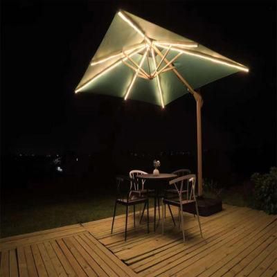Outdoor Commercial Heavy Parasols Night Lighting Patio Garden Sun Umbrella