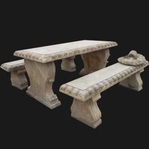 Antique Stone Table and Seat Set