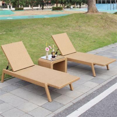 Garden Furniture Set Outdoor Pool Villa Aluminum Leisure Rattan Foldable Folding Audjustable Chaise Lounge