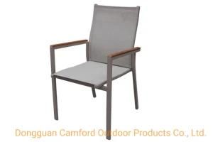 Contemporary Dining Chair / with Armrests / Standard Base / Textilene