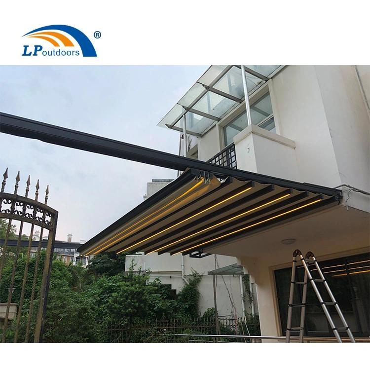 Outdoor Garden Furniture Courtyard Pergola Private Customized Sunshade and Rainproof Retractable Canopy Patio Structure