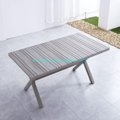 Best Selling Rectangle Outdoor Table and Chairs with Plastic Wood for Restaurant Hote