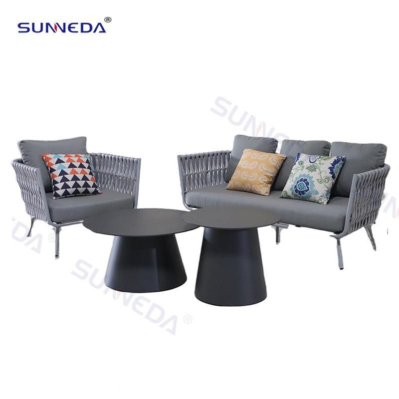 Outdoor Furniture Morden Style Aluminum Outdoor Fancy Rope Woven Sofa