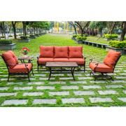 Factory Selling Casting Aluminum Sofa Set for Outdoor Leisure 5PCS Set