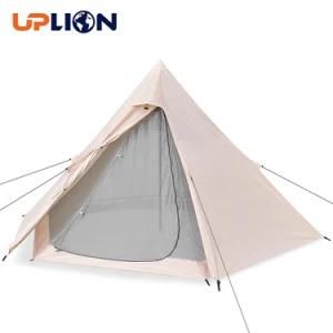 Uplion Luxury Outdoor Storm Proof Tipi Tents Sunscreen Pyramid Double Layer Field Tent Camping Tent