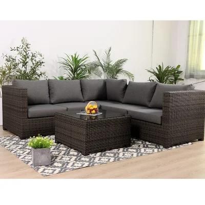 Modern Aluminum Darwin or OEM Rattan Corner Sofa Garden Wicker Furniture Sale