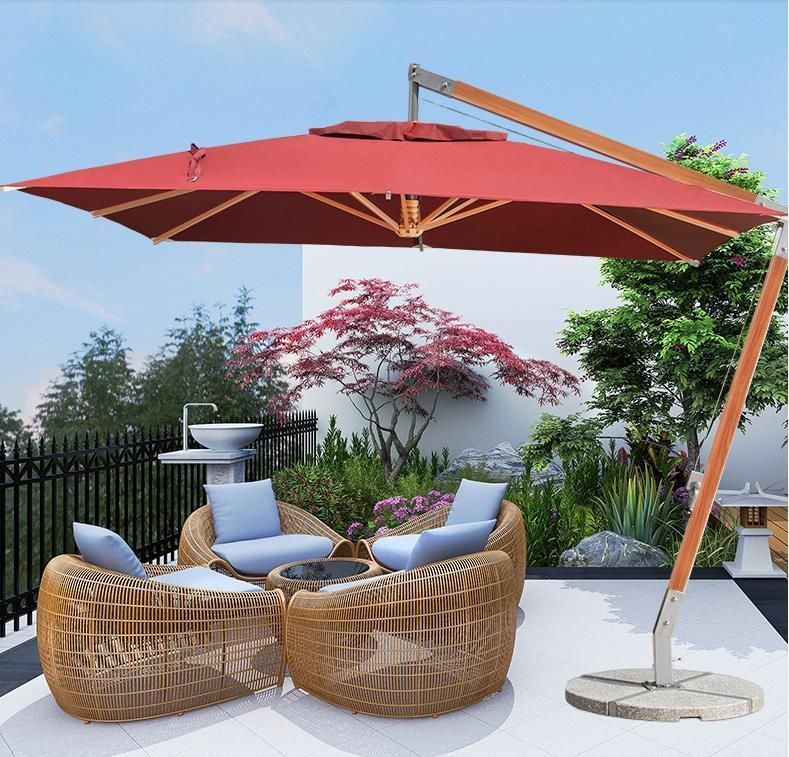 Outdoor Seven Roman Umbrella Sun Beach Parasol Cantilever Hanging Umbrella