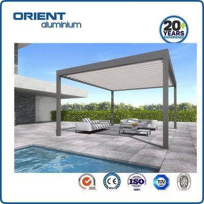 Outdoor Electric Louvre Roof Pergola Aluminum Waterproof Gazebo