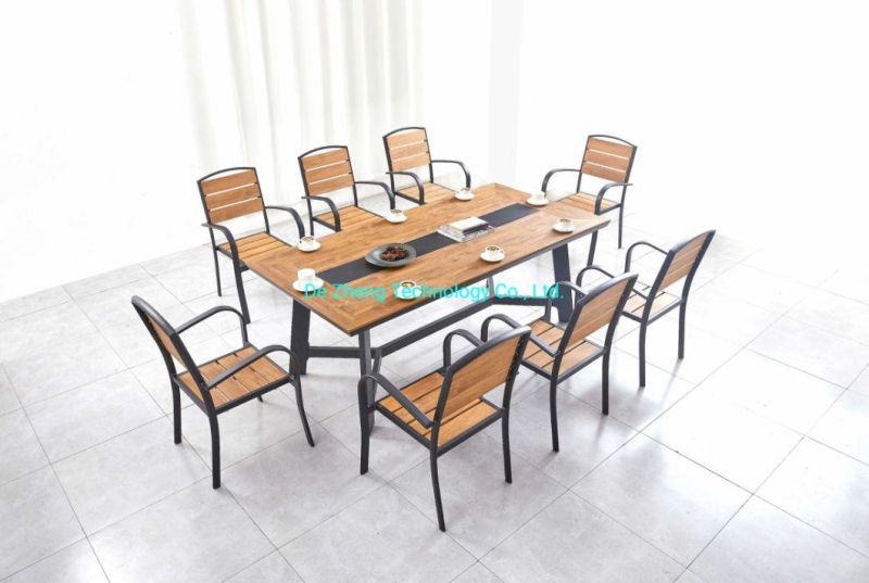 Commercial Furniture Square Wooden Aluminum Table Restaurant Dining Table Furniture
