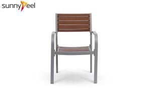 Outdoor Garden Furniture Solid Wood Aluminum Frame Dining Chair