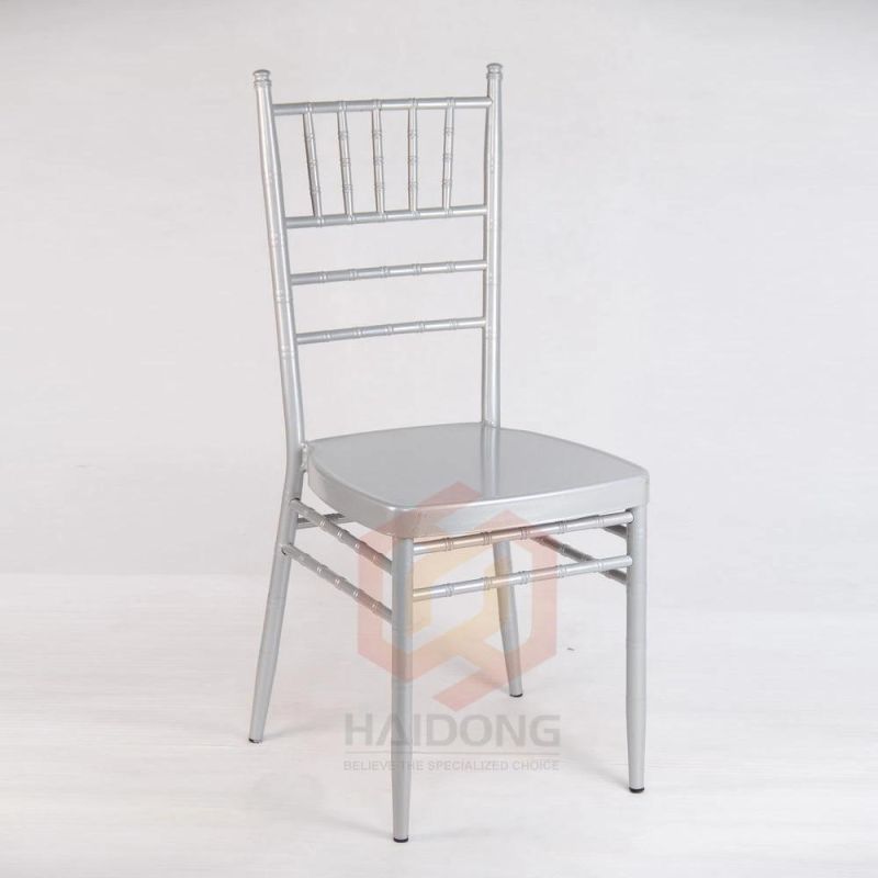 White Color Stackable Metal Chiavari Aluminium Wedding Tiffany Chairs