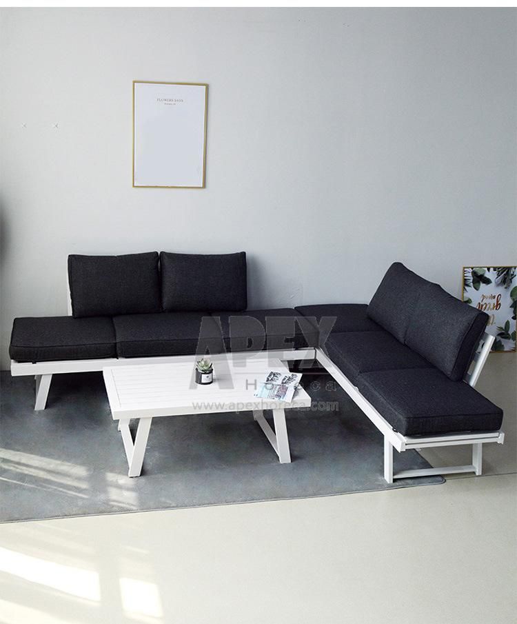 Modern Design Aluminum Frame Outdoor Garden Sectional Sofa Set