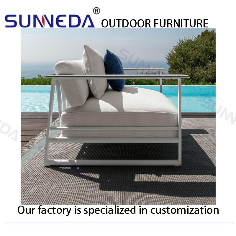 Outdoor Patio Leisure Aluminium Courtyard Comfortable Acrylic Cushion Sofa Furniture