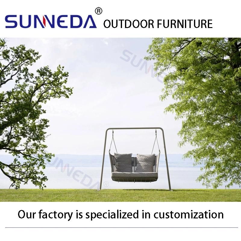 Outdoor Garden Courtyard Presentable Rattan Aluminium Powder Coating Swing Sofa