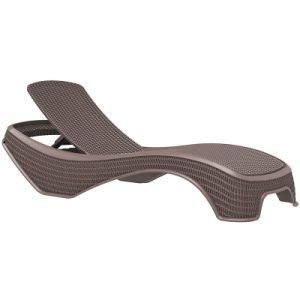 Modern Pool Side Sun Bed Beach Garden Rattan Leisure Chaise Sun Lounge with Pillow