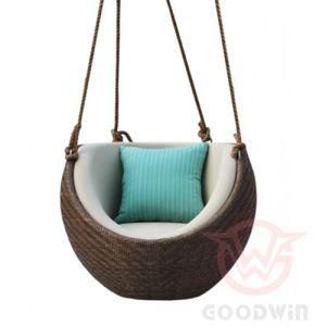 All Weather Outdoor Patio Resort Furniture Aluminum Frame PE Rattan Leather Egg Swing