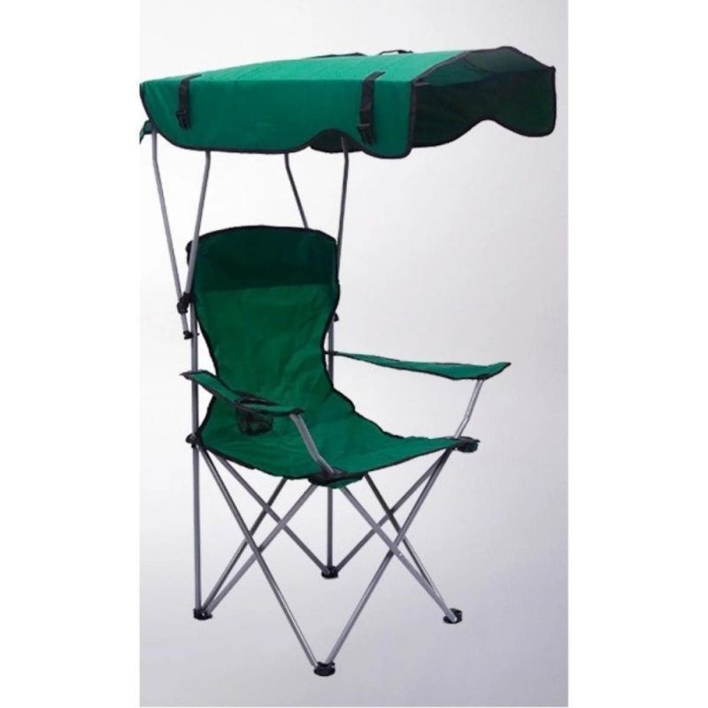 Portable Folding Beach Chair Fishing Stool with Lift and Umbrella Camping Accessories Furniture Outdoor Oxford Cloth Wyz20333