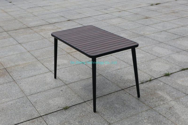 Best Sell High Quality Aluminum Metal Paito Balcony 6PCS Chairs and Garden Table Sets Outdoor Wood Furniture