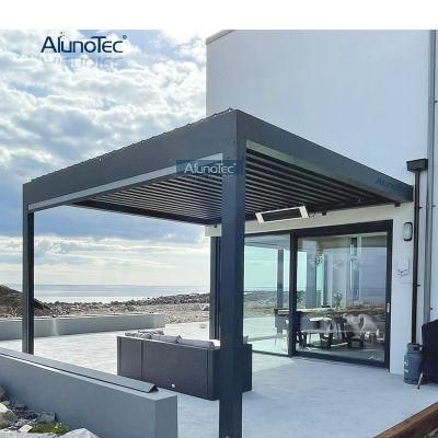 AlunoTec Waterproof Strong Opening Roof Aluminium Pergola Metal Gazebo Pergolas Canopy for Outdoor
