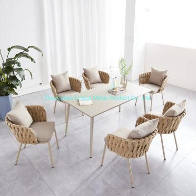 Chinese Manufacturer Garden Rope Dining Chair Restaurant Metal Chair and Table All Day Bistro Terrace Outdoor Furniture