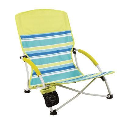 Camping Folding Compact Beach Low Sling Chair with Cup Holder