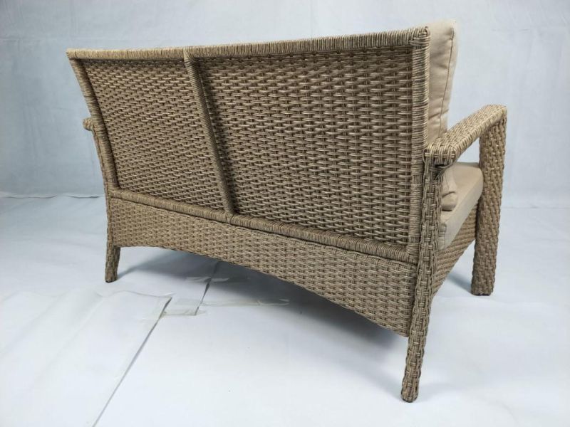 Hot Sale Modern Outdoor Aluminum Frame Sea Grass Color PE Rattan Sofa Sets