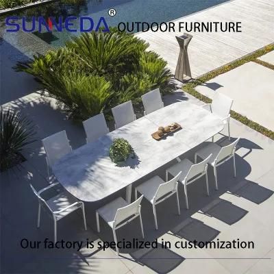 New Concept Design Popular Aluminium Alloy PVC Teslin Mesh Outdoor Furniture Set