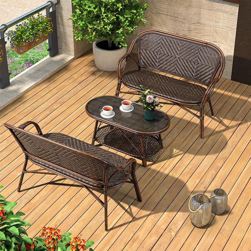 Outdoor Garden Patio PE Rattan Sofa and Table