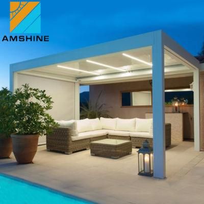 Garden Sun Shade Patio Cover Roof Bioclimatic System Distinctive Design Aluminum Patio Furniture Motorized Gazebo Aluminum Pergola
