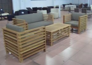 Teak Sofa with Outdoor Cushions