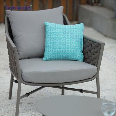 Aluminium Alloy Metal Crafted Modern Villa Backyard Popular Armchair Set