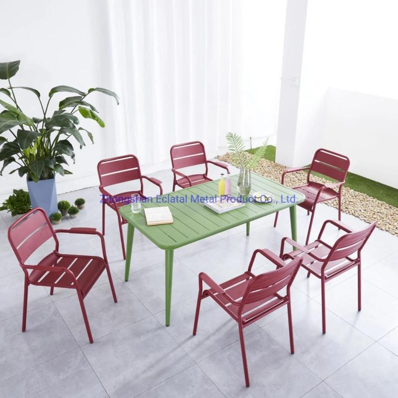 Patio Dining Set Stackable Restaurant Chairs Garden Tables Outdoor Furniture