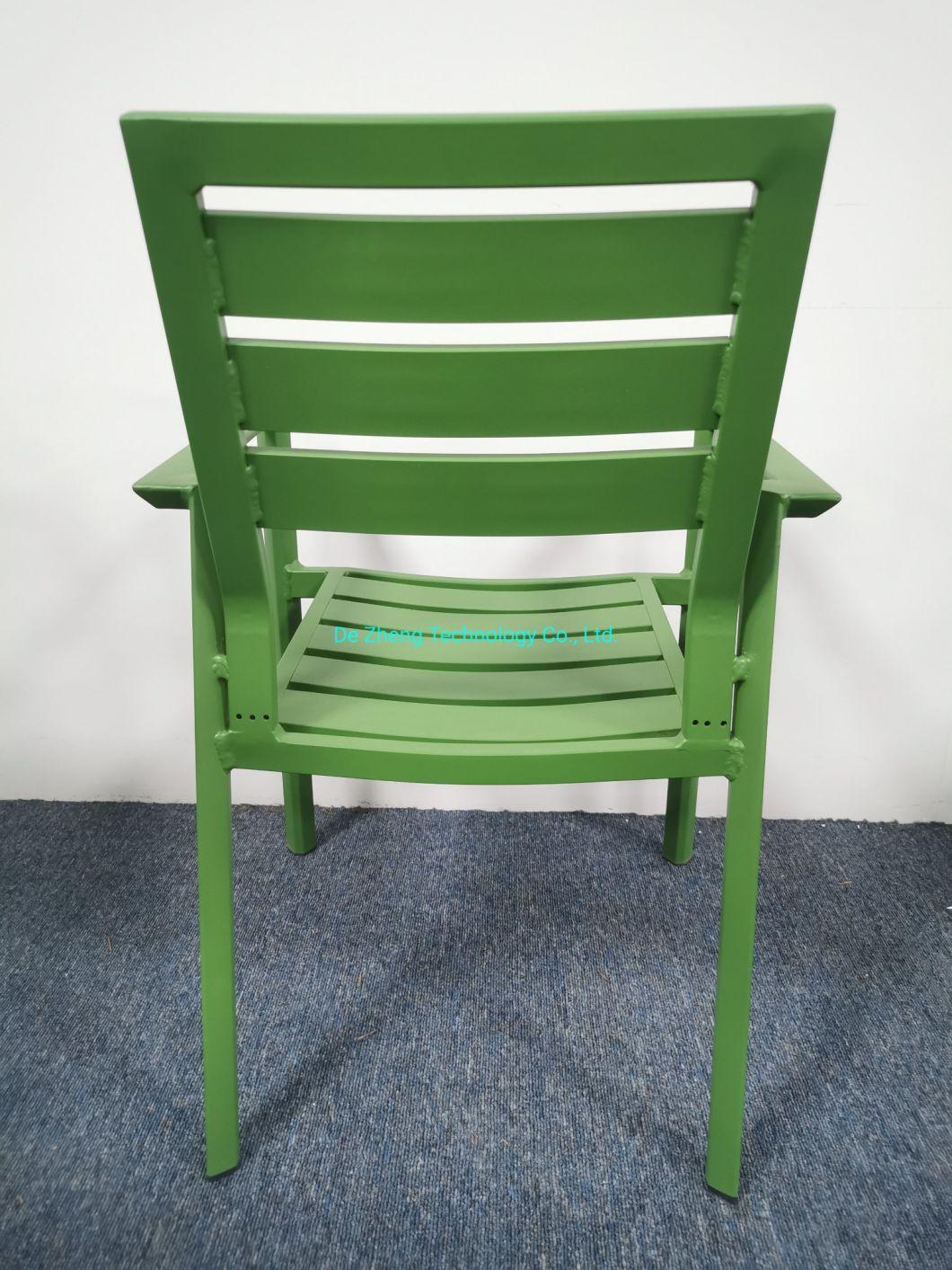 Hotel Garden Outdoor Long Round All Aluminum Dining Chair Modern Restaurantgarden Dining Set