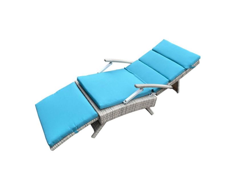 Outdoor Garden Rattan Foldable Beach Leisure Sun Chaise Lounge
