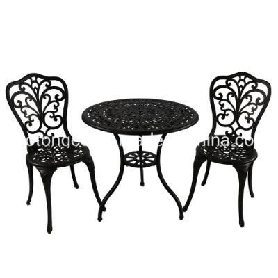 3 Piece Outdoor Cast Aluminum Bistro Set Balcony Furniture for All Weather Use