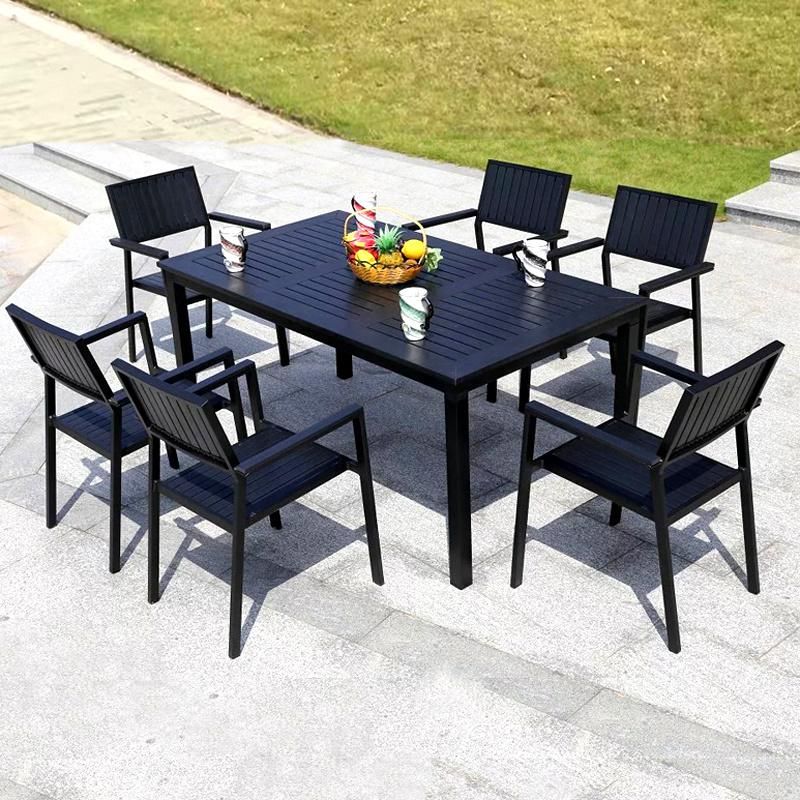 Dining Furniture Plastic Wooden Chairs and Tables Set for Outdoor (SP-OC722)