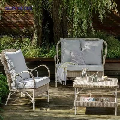 Outdoor Good Selling UV Resistant Rattan Sofa Set with Soft Cushion