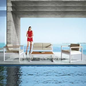 Compeitve Stackable Outdoor Garden Aluminum+PS-Wooden Furniture Sofa Set by Single &amp; Double (YT953)