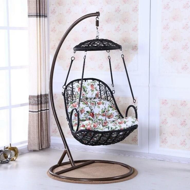 Leisure Rattan Wicker Patio Egg Indoor Outdoor Swing Cushion Chair