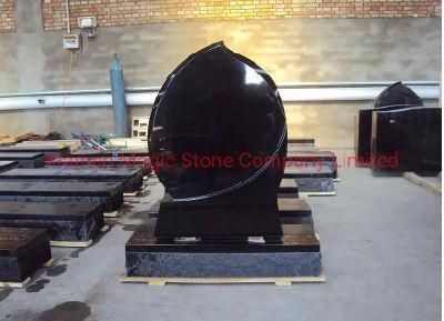Modern Unique Design Absolute Black Grave Stone Granite Marble Tombstone
