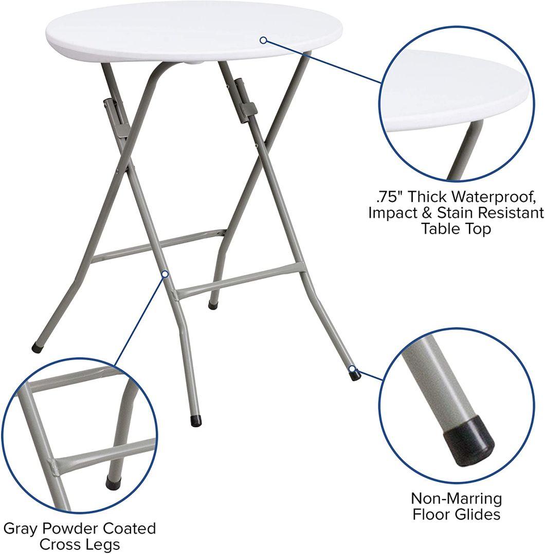 Dia60cm Portable High Foot Wine Round Plastic Cocktail Tables for Events