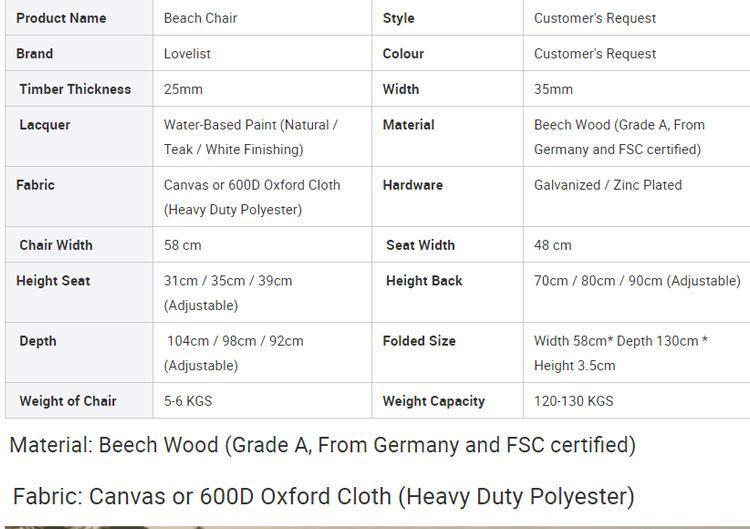 Camping Outdoor Furniture Wood Deck Folding Garden Beach Chairs Chair
