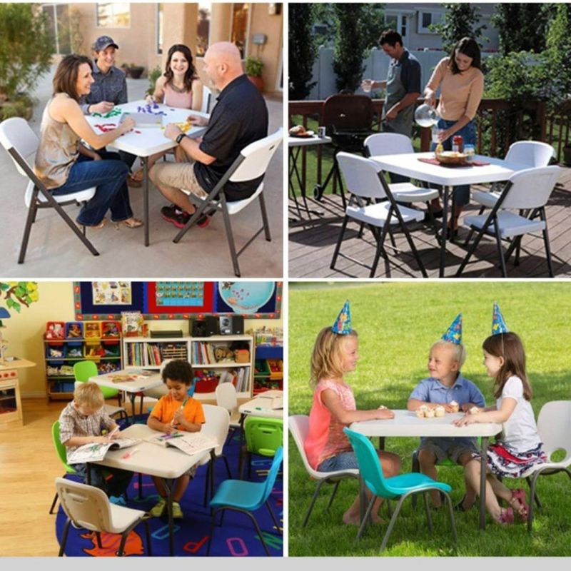 86cm Banquet Wedding Outdoor Portable White Plastic Square Folding Tables