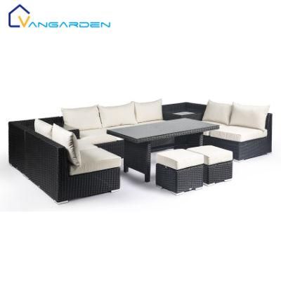 Free Combination Luxury Garden Furniture Modern Rattan Outdoor Sofa Set