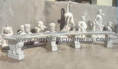 Antique Stone Marble Garden Bench for Park Decoration (QTC037)