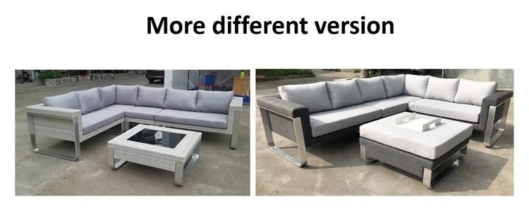 China Modern Designs Comfortable Patio Garden Aluminium Contemporary Sofa Set Fabric Outdoor Sectional Sofas