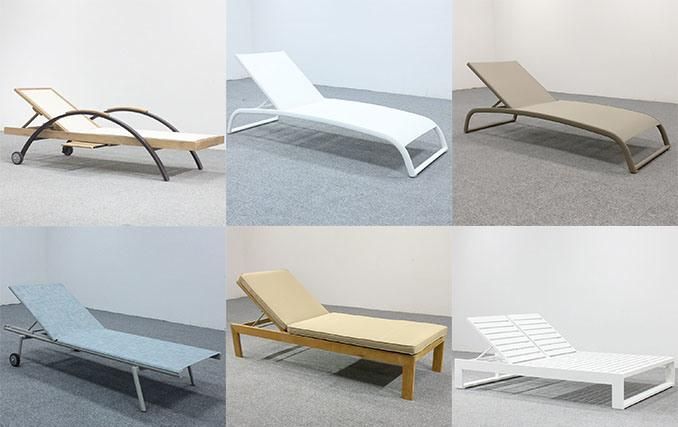Modern Comfortable and Luxurious Stacking Mesh Aluminum Chaise Sun Lounger