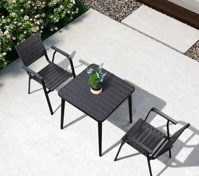 Black Plastic Wood Patio Garden Sets Furniture for Restaurant Hotel