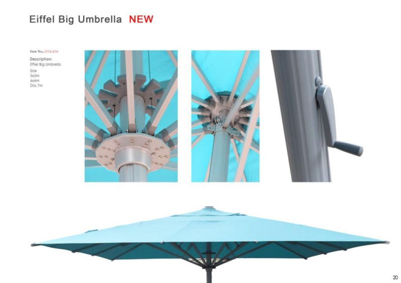 High Qualtity 3.5m UV Umbrella Metal Frame Outdoor Garden Crank Umbrella Parasol