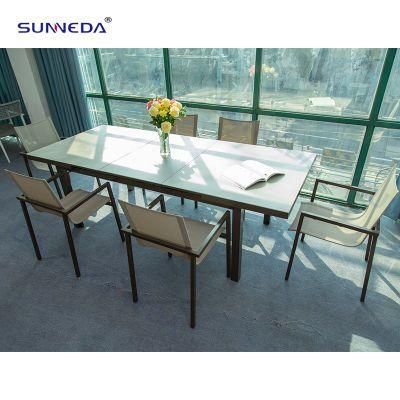 Hotel Modern Style Outdoor Furniture Aluminum Dining Table Set